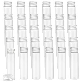 30 Pack 20ml Glass Sealed Bottles Empty Sample Vials Container Clear Tiny Jars Wish Bottle with Aluminum Screw Lid for Liquid DIY Crafts Party Favors Jewelry Beads