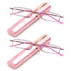 2 Packs Pocket Readers Ultra Slim Compact Reading Glasses Spring