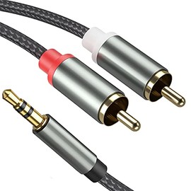 Froggen 3.5mm to RCA Cable, 2M/6FT 2RCA Male to 3.5mm Male Stereo Y Splitter Adapter Compatible with Phones, Hi-Fi Amplifer,Laptop, HDTV, Speaker, Home Theater, Bluetooth Receiver etc.