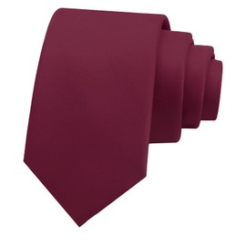 LJBFNN Boys Tie Kids Ties, Solid Color Neckties for Boys Girls Self Tie for School Uniform Graduation Wedding Party Casual (Wine Red)