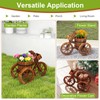 kinbor Rustic Wooden Tricycle Planter - Wooden Barrel Planter for