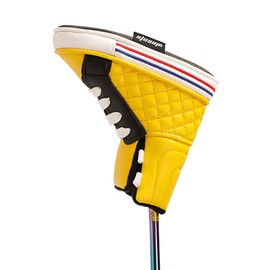Putter Cover Golf Headcover Pin Fit Scotty Cameron Odyssey Shoe Black Yellow (Black)