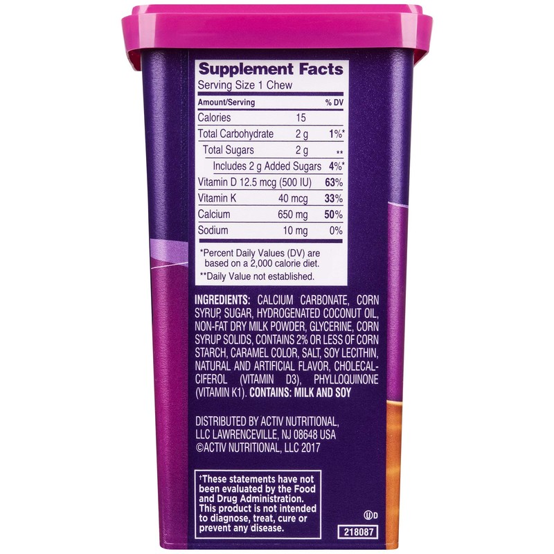 Viactiv Calcium +D Supplement Soft Chews, Caramel, 100-Count