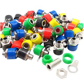 25pcs 4 mm Banana Socket Banana Socket Female Jack 4 mm Banana Binding Post for Banana Plug Terminal Connector Black Red DIY Adapter