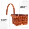 ABOOFAN Mini Rattan Basket with Handle Tiny Woven Flower Basket