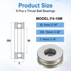 sourcing map 8pcs F4-10M Thrust Ball Bearings, 4mm x 10mm