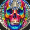DeDecoml Sobriety Token Rainbow Skull Design with Inspirational Prayer（2 Year）