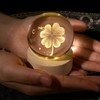 DUQGUHO Four Leaf Clover Crystal Ball 3D Globe Figurine 2.4inch