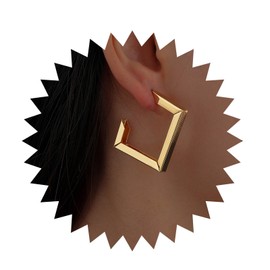 Inilbran Boho Square Hoop Earrings Vintage Square Huggie Earrings Hollow Square Drop Earrings Geometric Open Square Stud Earrings Jewellery for Women and Girls, Zinc, No Gemstone