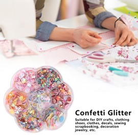 Faceuer Lentejuelas para Manualidades, Confeti de Colores Textura metálica con un Agujero para Ropa para Ropa para Manualidades de Bricolaje para Zapatos