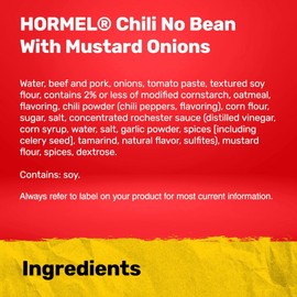 HORMEL Chili Coney Island Inspired No Bean, No Artificial Ingredients, 15 Oz, 12 Pack