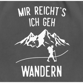 Shirtracer - Gym Bag Backpack - Running Jogging Accessories - Mir reichts ich geh wandern - Mountains, 02 Dark Grey