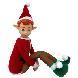 The Original Elf 12" Plush Christmas Elf Doll – Poseable Shelf Sitter with Dangling Legs – Perfect for Christmas Decorations, Toy Elf for Kids, Mini Elf Christmas Elves, and Elf Tree Topper