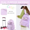 LANSHIYA Girls Rolling Backpack Elementary School Bag with Wheels, Trolley