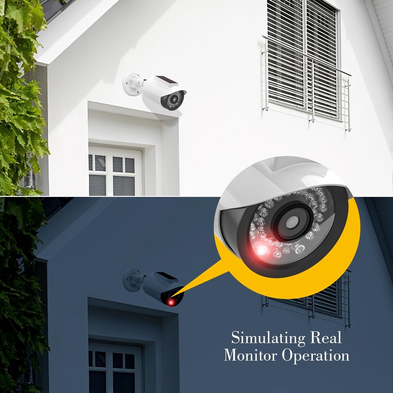 BNT Solar Powered Fake Security Camera, Bullet Shape Fake Surveillance