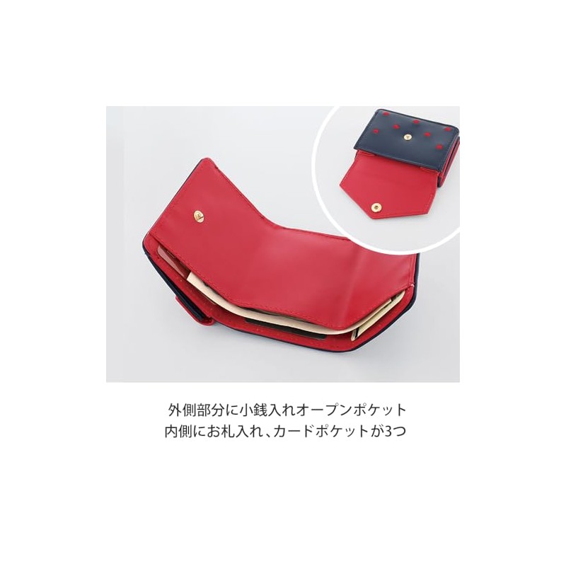 Flower Ring Mini Wallet Heart Pattern GWT0022-NV (Navy)