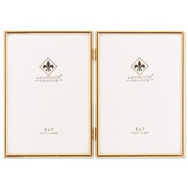 Lawrence Frames Metal Frame, Simply, Gold, 5x7 Double