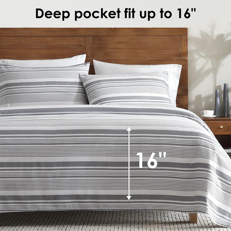 ClevaHome Classic Stripe Sheet Set - 4 Pieces Super Soft