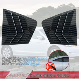 MUXEE Window Louver，for 8TH Honda Accord 2008 2009 2010 2011 2012, ABS Print Sport Window Decorative Covers, Exterior Trim Accessories - Carbon Fiber