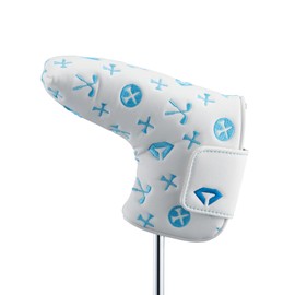 Daiya Golf PC-5001 10 Diamond Putter Cover Blade, For Pin Type, Magnetic, Monogram, Embroidered, PU Leather, White
