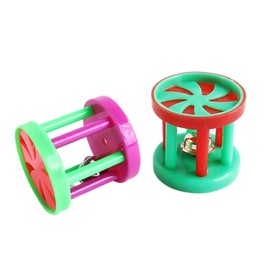 XNFUOE 2pcs Feeding Toy Colorful Bird Bell Toy Pet Cage Hanging Toy Parrot Chew Toy for Parrot Conure Cockatiel Lovebird Parrotlet