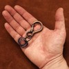 BRASS STORE Carabiner Keychain with Antique Double Ring (Bronze Medium)