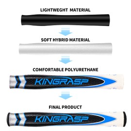 KINGRASP Lightweight and Comfortable Golf Grips | Advanced Texture Control and High Feedback Golf Putter Grips/Oversized, 2.0/3.0 Putter Grip (black red:3.0)