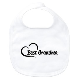 Huuraa Baby Lätzchen Best Grandma Heart Geschenk White Bio Baumwolle Best Grandma Präsent