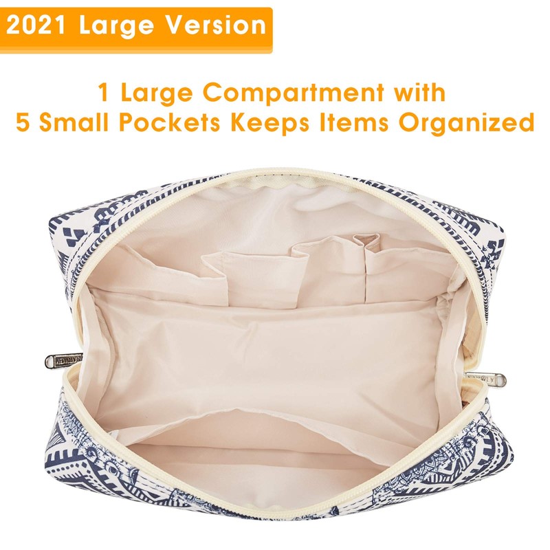 Large Makeup Bag Zipper Pouch Travel Cosmetic Organizer for Women