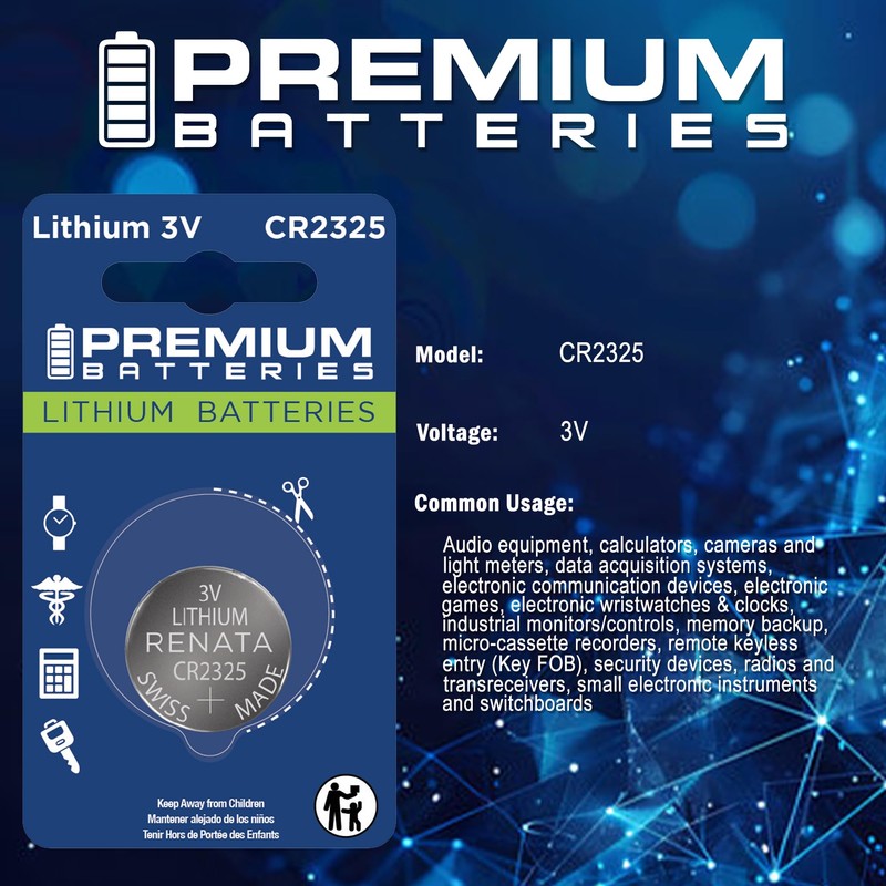 Premium Renata CR2325 Lithium 3V Coin Cell - Swiss Engineered