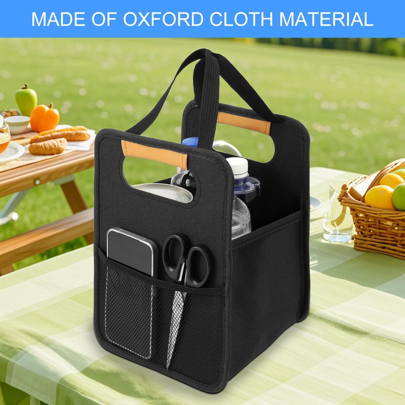 Beverage Carrier with Handle Oxford Cloth Insulated Coffee Cup Carrier