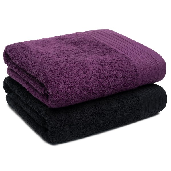 Weidemans 100% Cotton Towels 35" X 70" | Black &