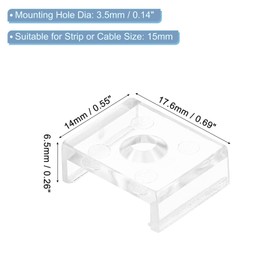 TOP-VIGOR 30Pcs LED Strip Light Clips, Mounting Bracket Fixing Clips Plastic Clamp Holders Waterproof LED Strip with Screws for 15mm Neon RGB Light Cable Ribbon, Clear