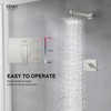 KENES Modern Brushed Nickel Shower Faucet, Square Shower Trim Kit
