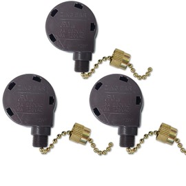 Aginkgo 3Pcs Ceiling Fan Switch Zing Ear ZE-268S5 Switch 4 Speed 5 Wire Pull Chain Control Replacement for Ceiling Fan Light, Wall Lamps, Cabinet Light