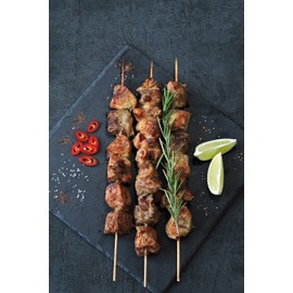 MC -100 Pieces 25cm X3mm Bamboo BBQ Skewers Ideal for Marshmallow BBQ Skewers and Roasting Durable and Biodegradable for BBQ and Parties or DIY