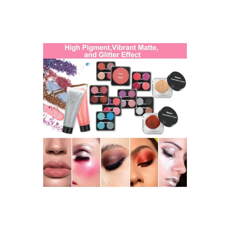 Anpro Estuche de Maquillaje Todo en Uno con Set de