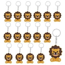 ZesNxj 16 Stück Schlüsselanhänger Löwe, Mini Löwe Schlüsselanhänger Set für Kinderggeburtstag Party Mitgebsel