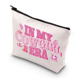 MYSOMY Western Cowgirls Cosmetic Bag in My Cowgirl Era Makeup Bag Cowboy Boots Idea Zipper Pouch Bag Western Country Cowgirls Gift (Cowgirl Era Bag)
