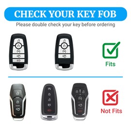 Joouheax for Ford Key Fob Cover with Keychain, Full Coverage Protection Key Case for 2018-2025 Explorer Fusion Escape Edge Bronco F150 Maverick Mustang Accessories, Silver Edge, Pink