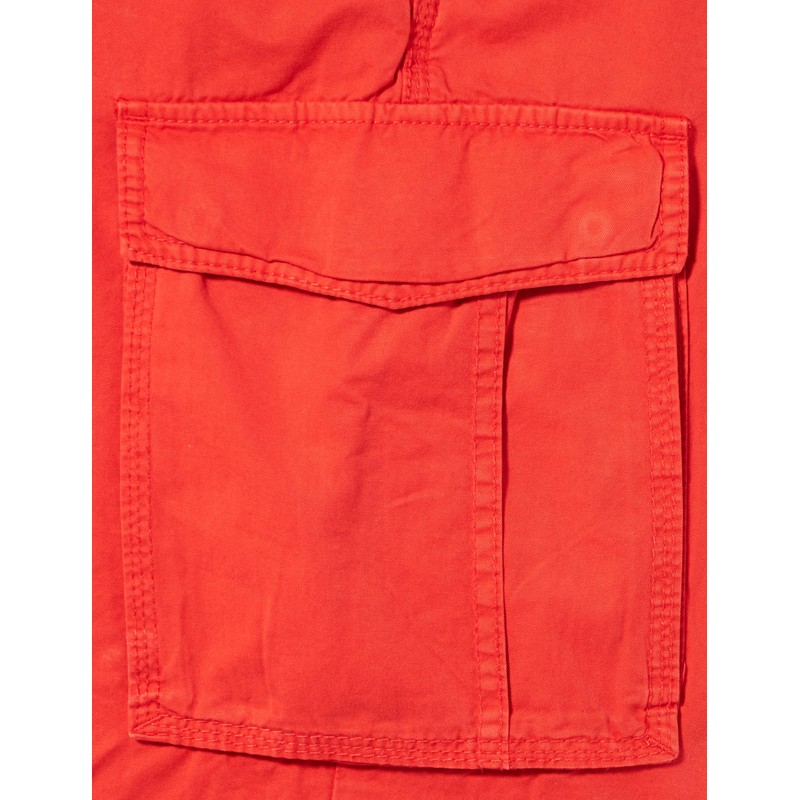 camel active Men's Pure Cotton Cargo Shorts, red