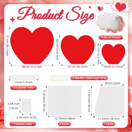 APUDWN Large Valentine's Day Cardboard Stand Up Set of 3 Sizes 22 inch 31 inch 36 inch with Foothold Photo Props Decoration Valentines Day Conversation Heart Backdrop Stand for Yard Outdoor Indoor