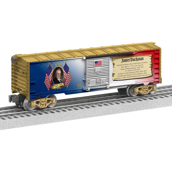 Lionel Presidential Series, Electric O Gauge Model Train Cars, James Buchanan Boxcar
