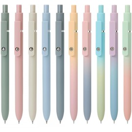 HAKUKU 10 Piezas Bolígrafos de Gel Punta Fina, Bolígrafos de Gel Negro Retráctil, Boligrafo Punto Fino, Adecuados para Oficinas y Hogares