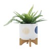 ZJMTOCYU Charming Ceramic Funky Planter with Stand for Vibrant Decor,