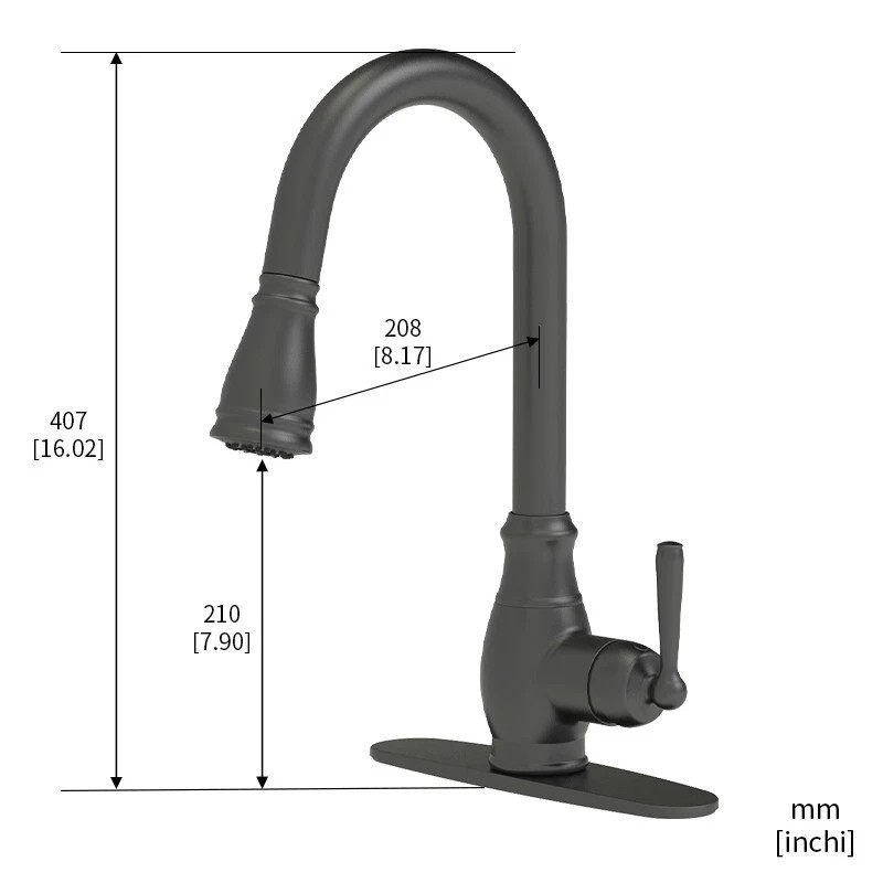 RELIAFLO Pull Down Kitchen Faucet in Matte Black - D11018-49