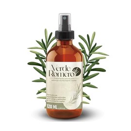 Verde Romero - Tratamiento de Romero para Crecimiento de Cabello y Reparación de Pelo Dañado - Con Aminobiotina, Extracto de Chile y Multivitamínico - Repara y Nutre desde la Raiz (Grande 120ml.)