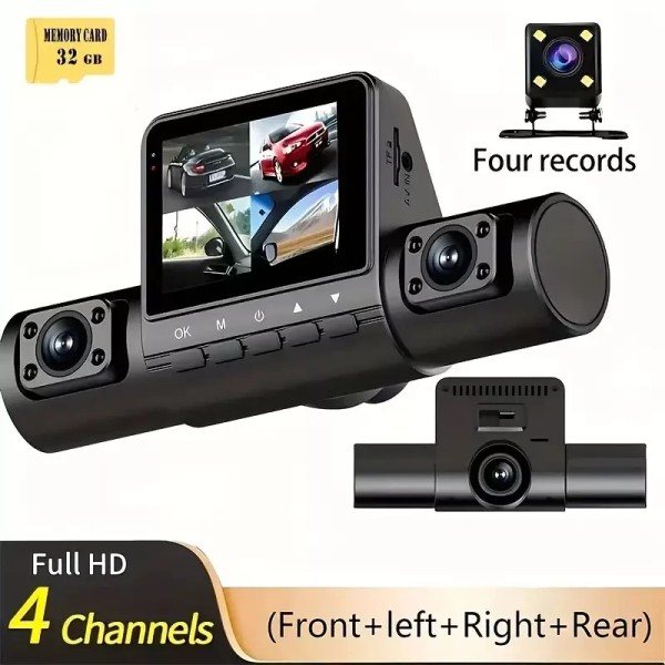Unbranded 1080P Car Dash Cam 4 Channel Front/Left/Rig
