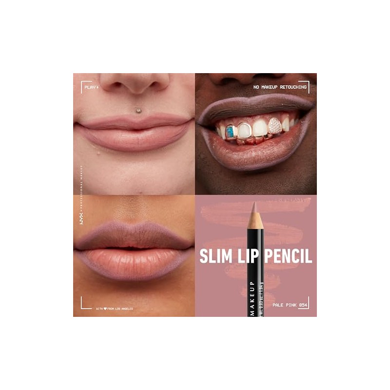 NYX PROFESSIONAL MAKEUP Slim Lip Pencil, Pale Pink, 0.03 Ounce