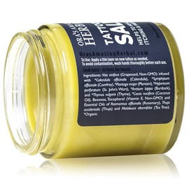 Ora's Amazing Herbal Tattoo Salve, Tattoo Aftercare Balm Cream Healing Ointment, Tattoo Care Brightener, USA Made, 4 oz | Ora's Amazing Herbal